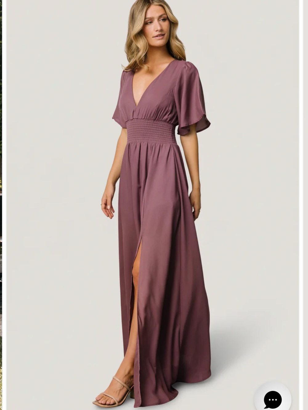 NWT Baltic Born Verona Smocked Maxi Dress Large Vintage Plum